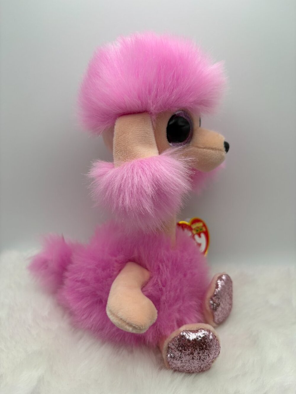 Camilla TY Beanie Boos Poodle Dog Pink Peach Glitter 2021 (SKU: 692TO) - Picture 2 of 9
